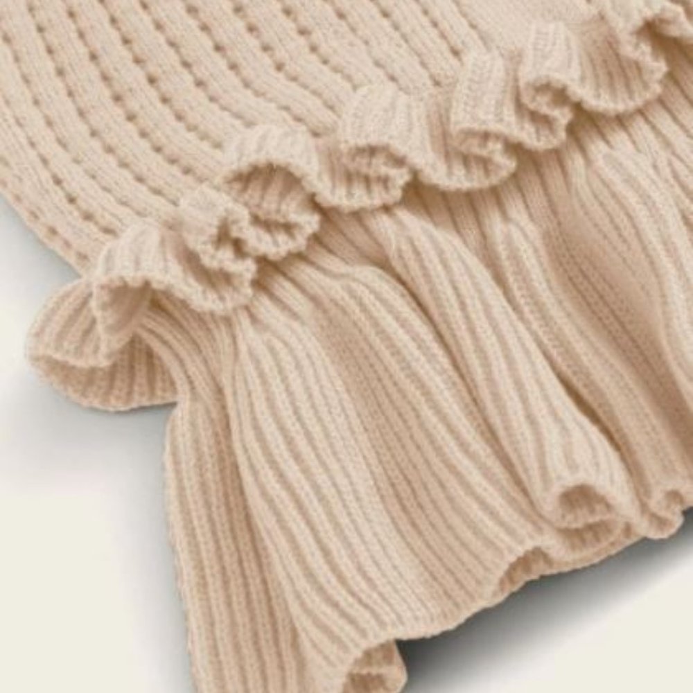 Solid Ruffle Hem Peplum Knit Top - Picture 5 of 7